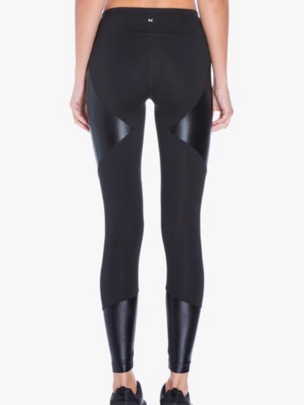 KORAL Black Forge Mid Rise Legging Shiny Contrast Panels Active Gym Size Small - Picture 7 of 7